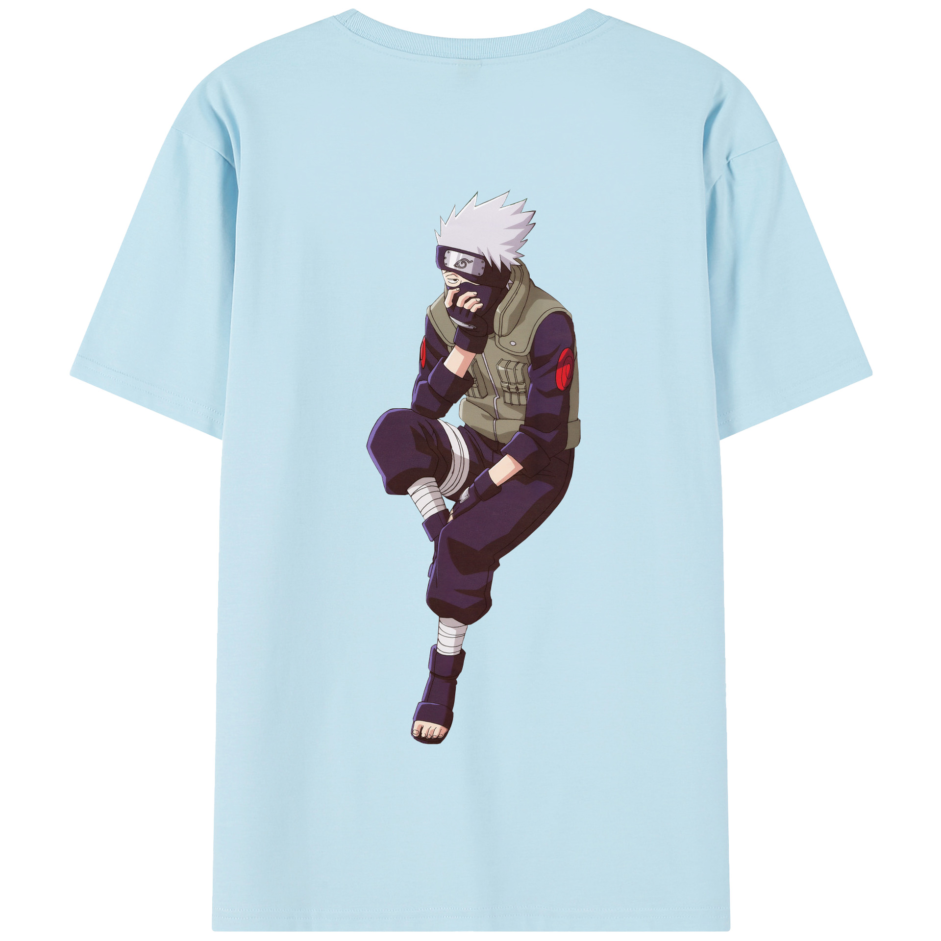 （画像用） NARUTO -ナルト- はたけ カカシ Hatake Kakashi 綿100％半袖Tシャツ（背面プリント）